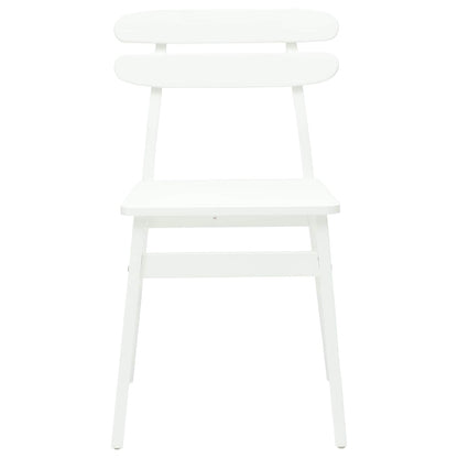 Sedia da pranzo 2 pcs Bianco Legno di gomma solido