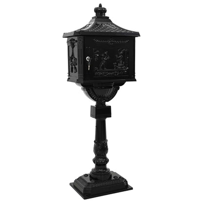 Cassetta Postale Verticale con porta Nero 42,5 x 29,5 x 117 cm | homemem39