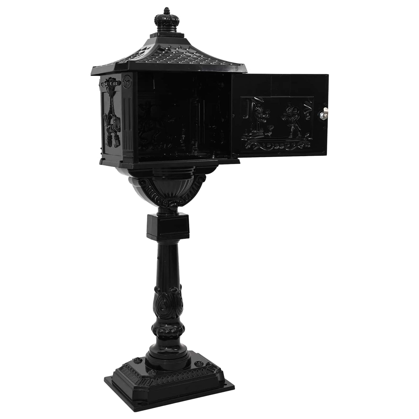 Cassetta Postale Verticale con porta Nero 42,5 x 29,5 x 117 cm | homemem39