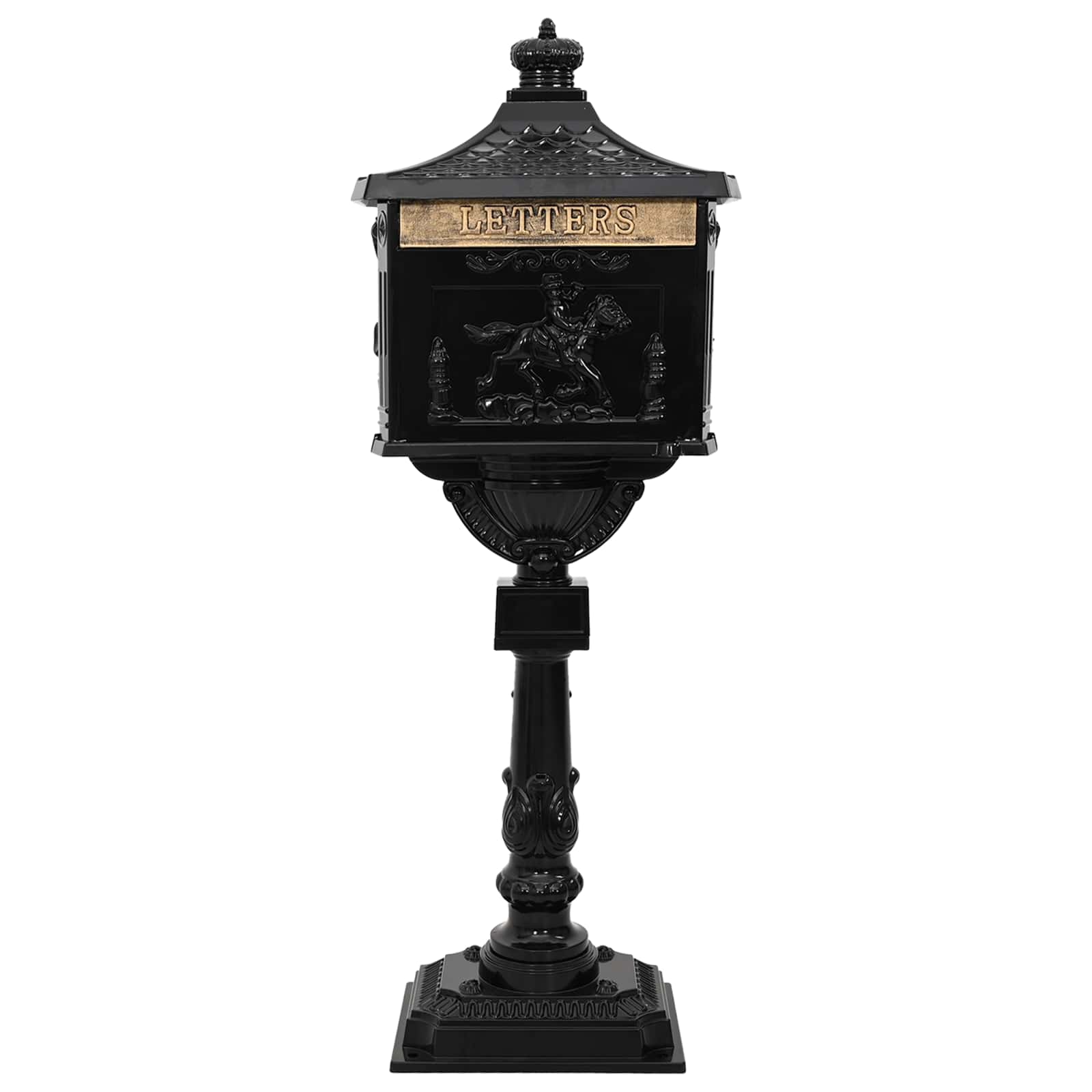 Cassetta Postale Verticale con porta Nero 42,5 x 29,5 x 117 cm | homemem39