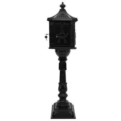 Cassetta Postale Verticale con porta Nero 42,5 x 29,5 x 117 cm | homemem39