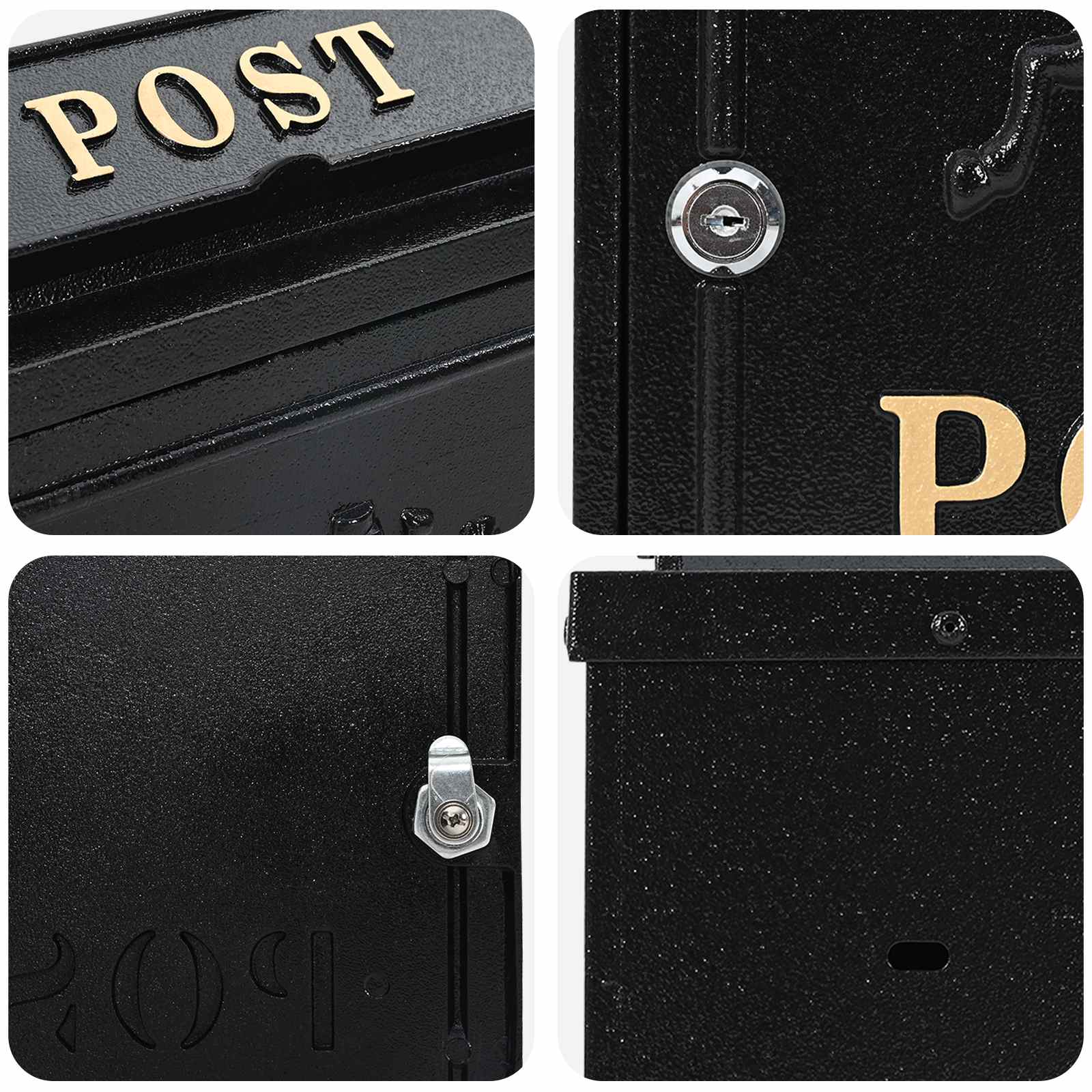 Cassetta Postale da Muro con archiviazione Nero 29 x 13 x 41 cm | homemem39