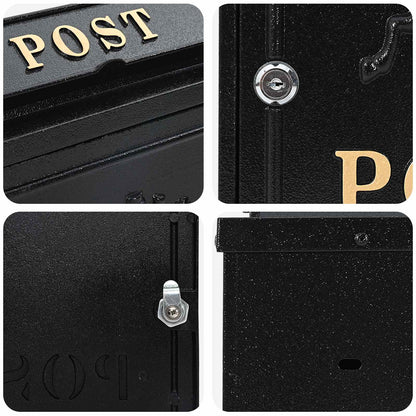 Cassetta Postale da Muro con archiviazione Nero 29 x 13 x 41 cm | homemem39