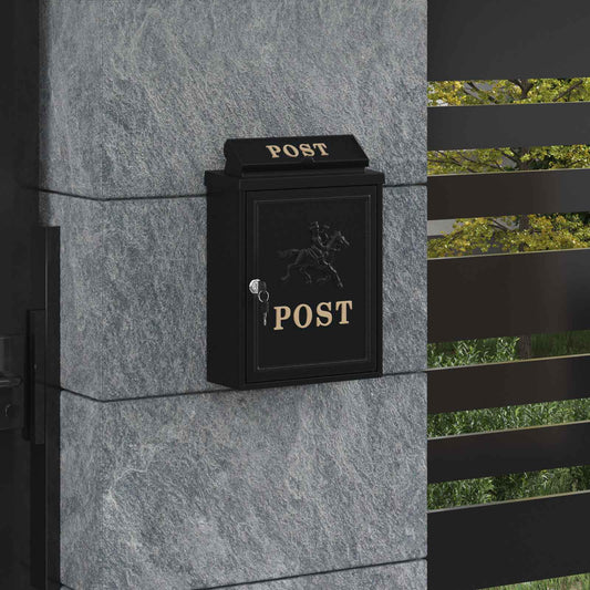 Cassetta Postale da Muro con archiviazione Nero 29 x 13 x 41 cm | homemem39