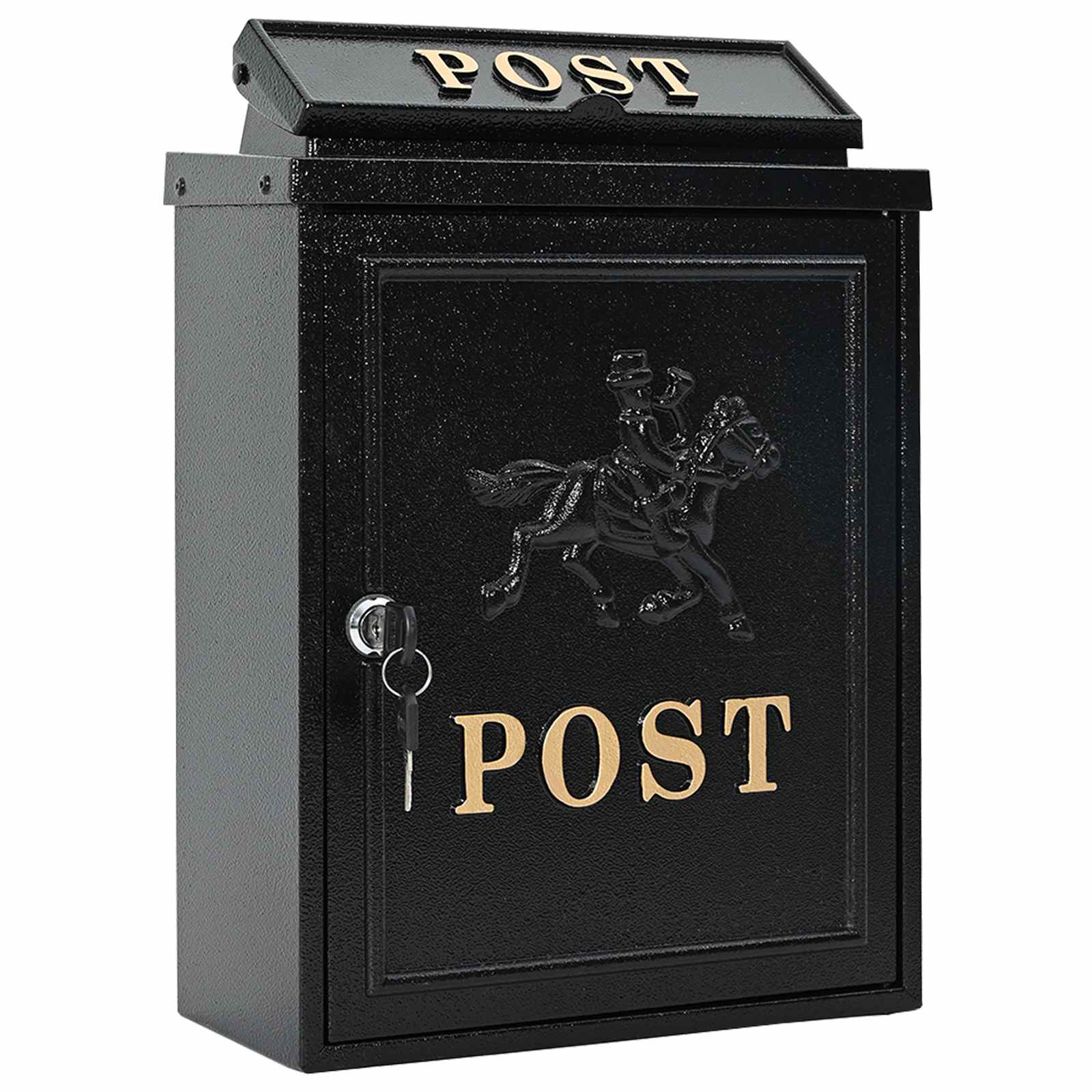 Cassetta Postale da Muro con archiviazione Nero 29 x 13 x 41 cm | homemem39