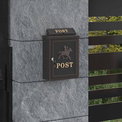 Cassetta Postale da Muro con porta Bronzo 29 x 13 x 41 cm
