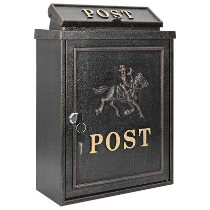 Cassetta Postale da Muro con porta Bronzo 29 x 13 x 41 cm