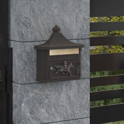 Cassetta Postale da Muro con porta Bronzo 40,5 x 16 x 45 cm | homemem39
