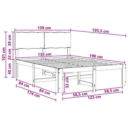 Letto matrimoniale con testiera ROSTOCK Bianco 135 x 190 cm