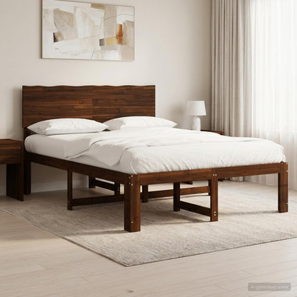 Letto matrimoniale con testiera ROSTOCK Marrone Scuro