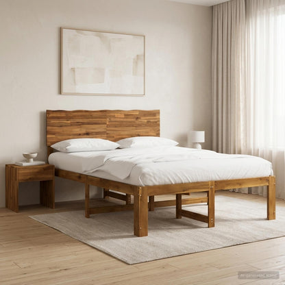 Letto matrimoniale con testiera ROSTOCK Naturale 140 x 190 cm