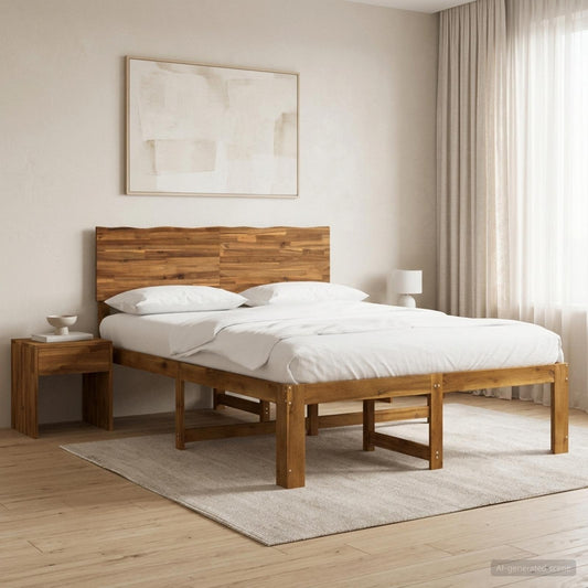 Letto matrimoniale con testiera ROSTOCK Naturale 140 x 190 cm