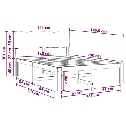 Letto matrimoniale con testiera ROSTOCK Bianco 140 x 190 cm | homemem39