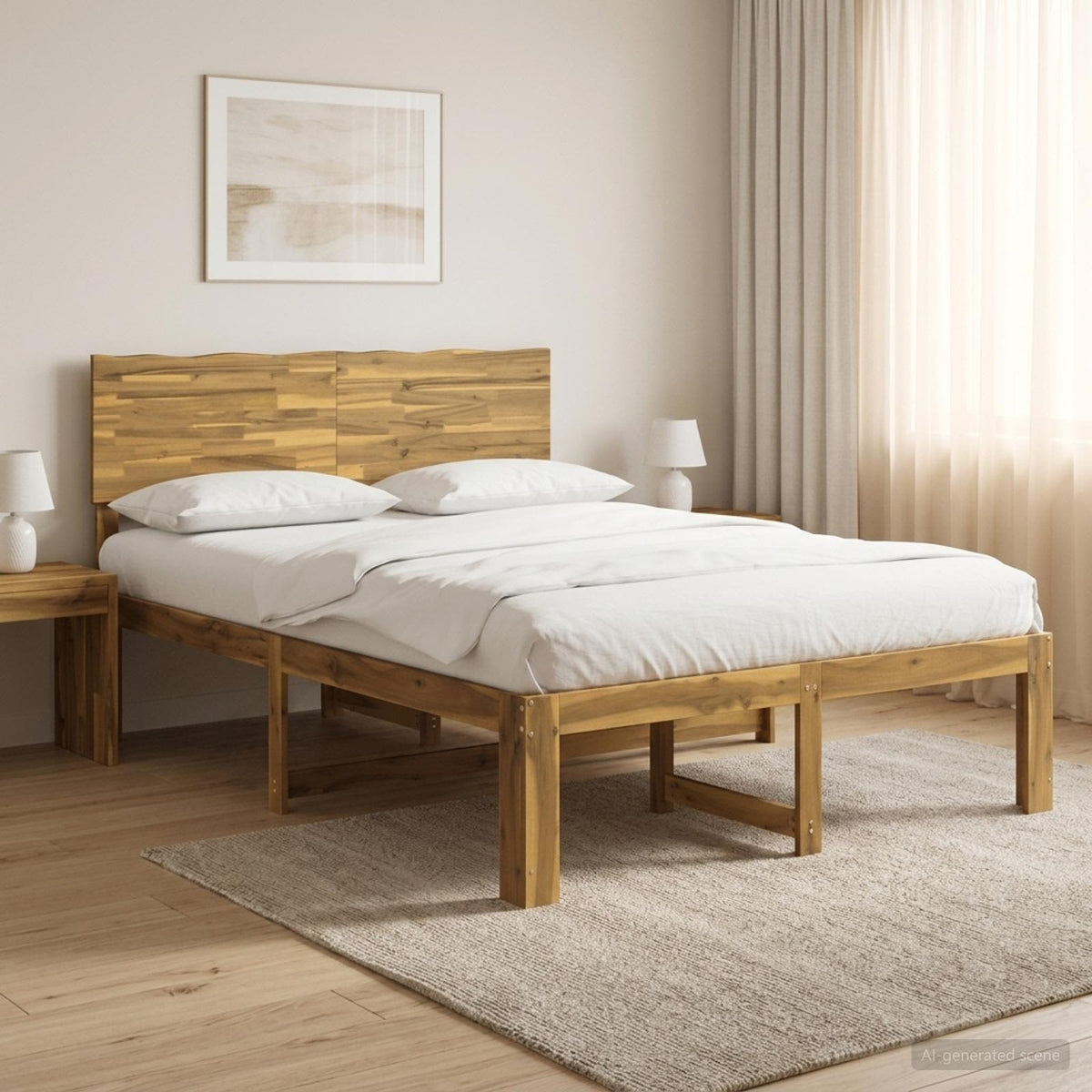 Letto matrimoniale con testiera ROSTOCK Bianco 140 x 200 cm