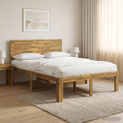 Letto matrimoniale con testiera ROSTOCK Bianco 140 x 200 cm