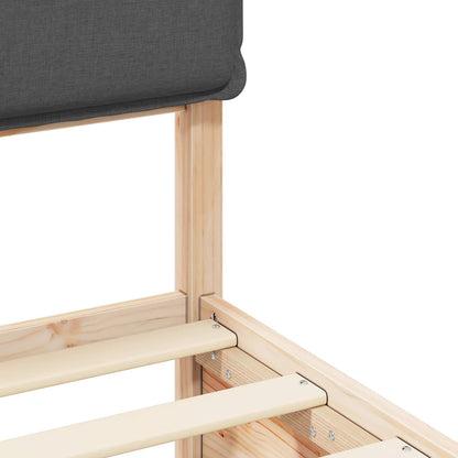 Letto con Testiera Rivestita Grigio scuro 120 x 200 cm