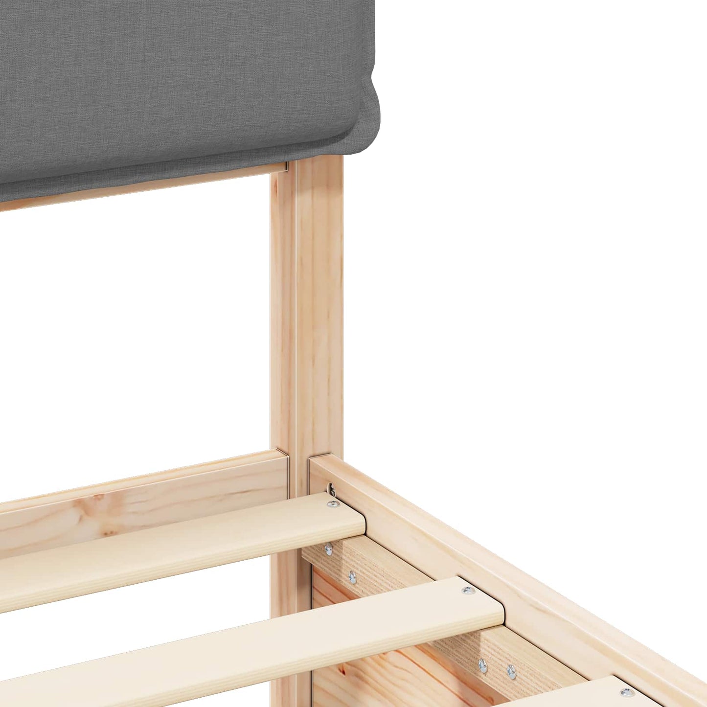 Letto con Testiera Rivestita Grigio chiaro 120 x 190 cm