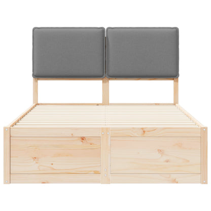 Letto con Testiera Rivestita Grigio chiaro 120 x 190 cm