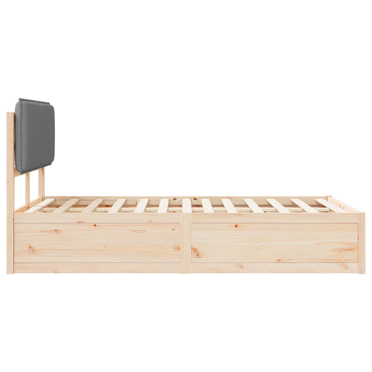 Letto con Testiera Rivestita Grigio chiaro 120 x 190 cm