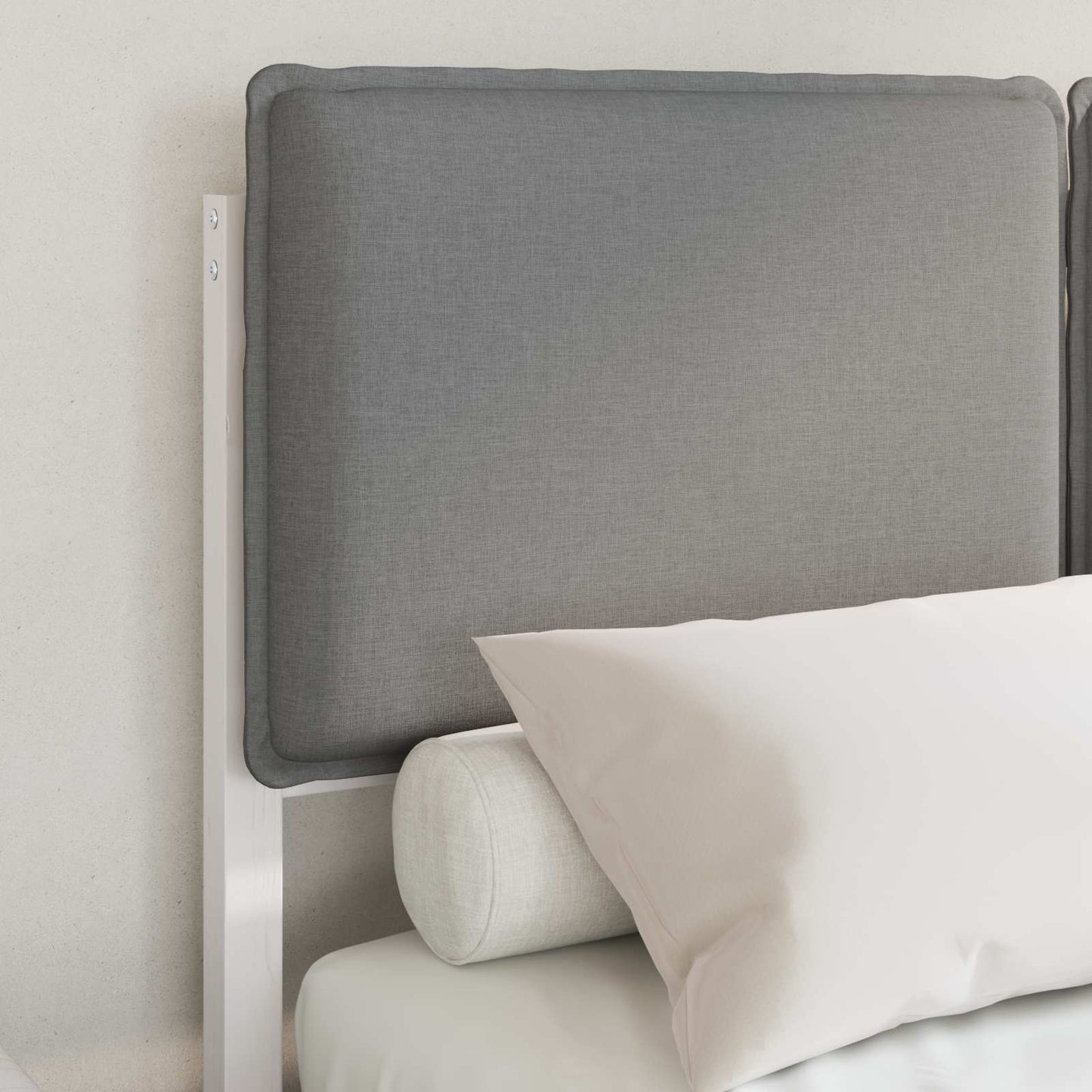Letto con Testiera Rivestita Grigio chiaro 120 x 190 cm | homemem39