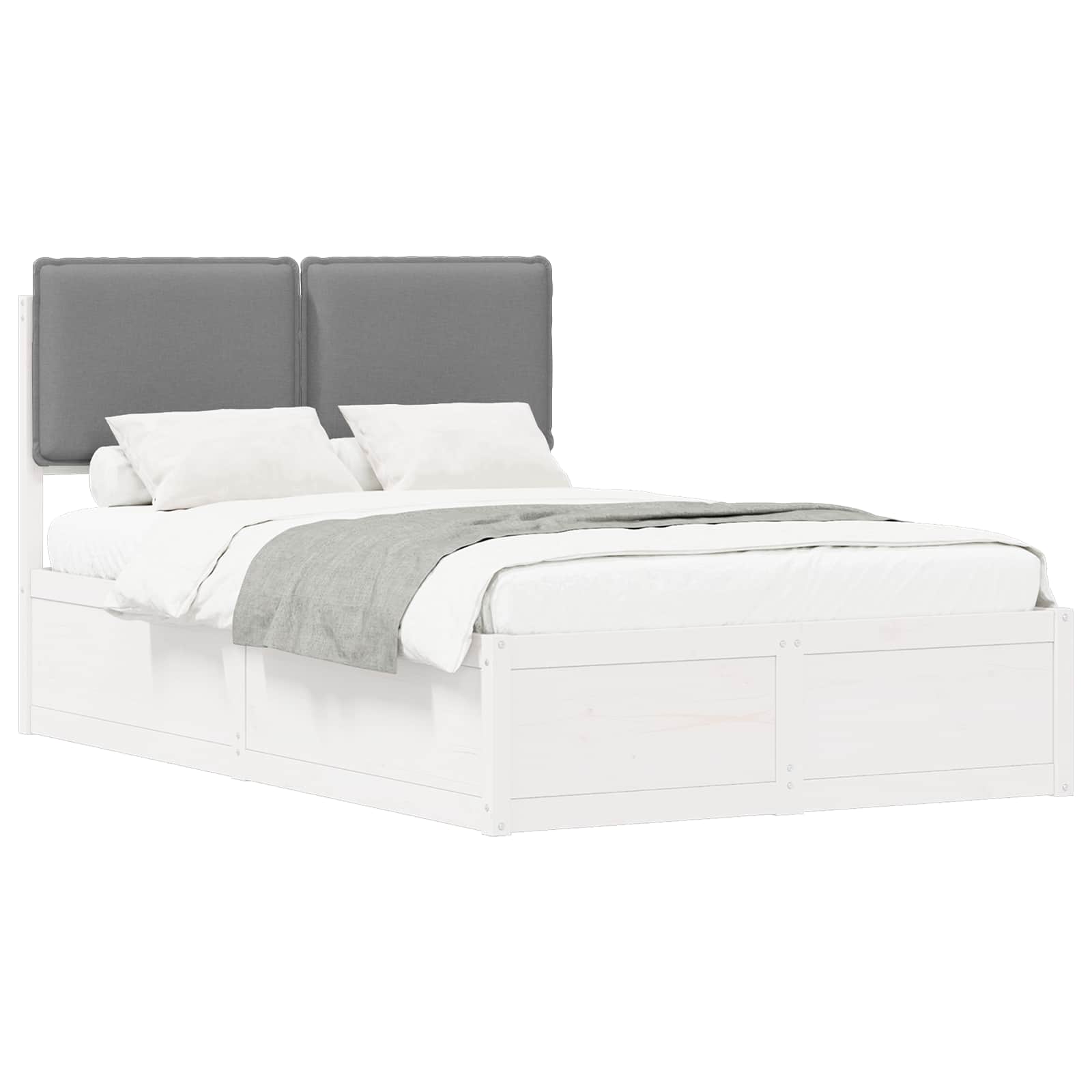 Letto con Testiera Rivestita Grigio chiaro 120 x 190 cm | homemem39