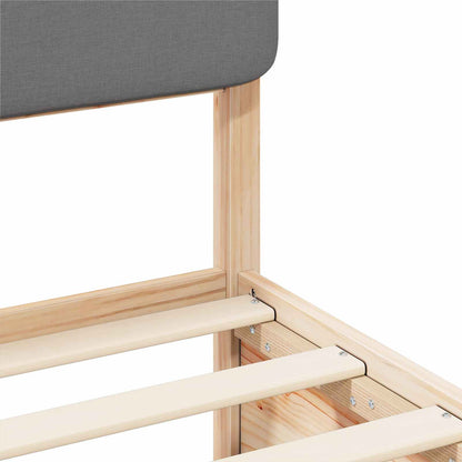 Letto con Testiera Rivestita Grigio chiaro 120 x 200 cm