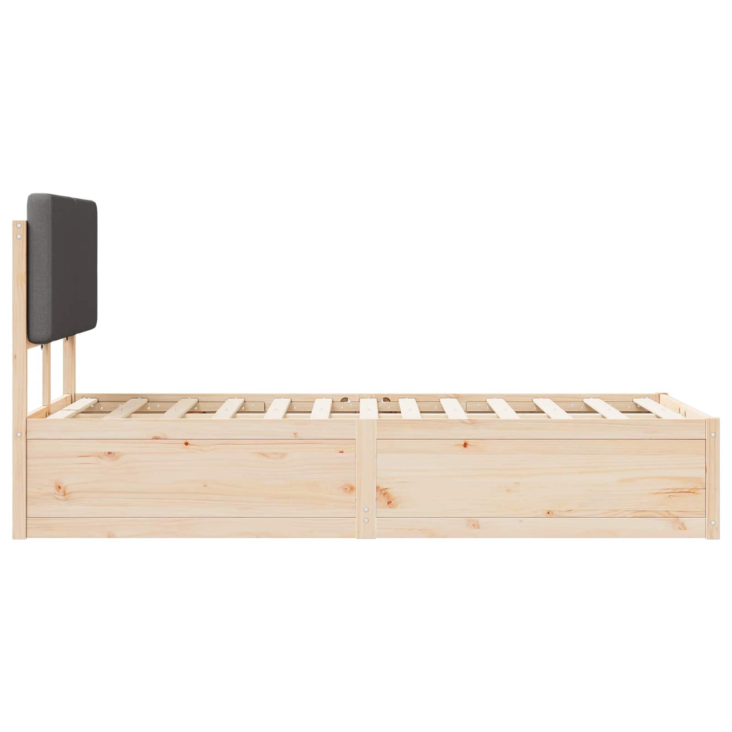 Letto con Testiera Rivestita Grigio scuro 120 x 200 cm