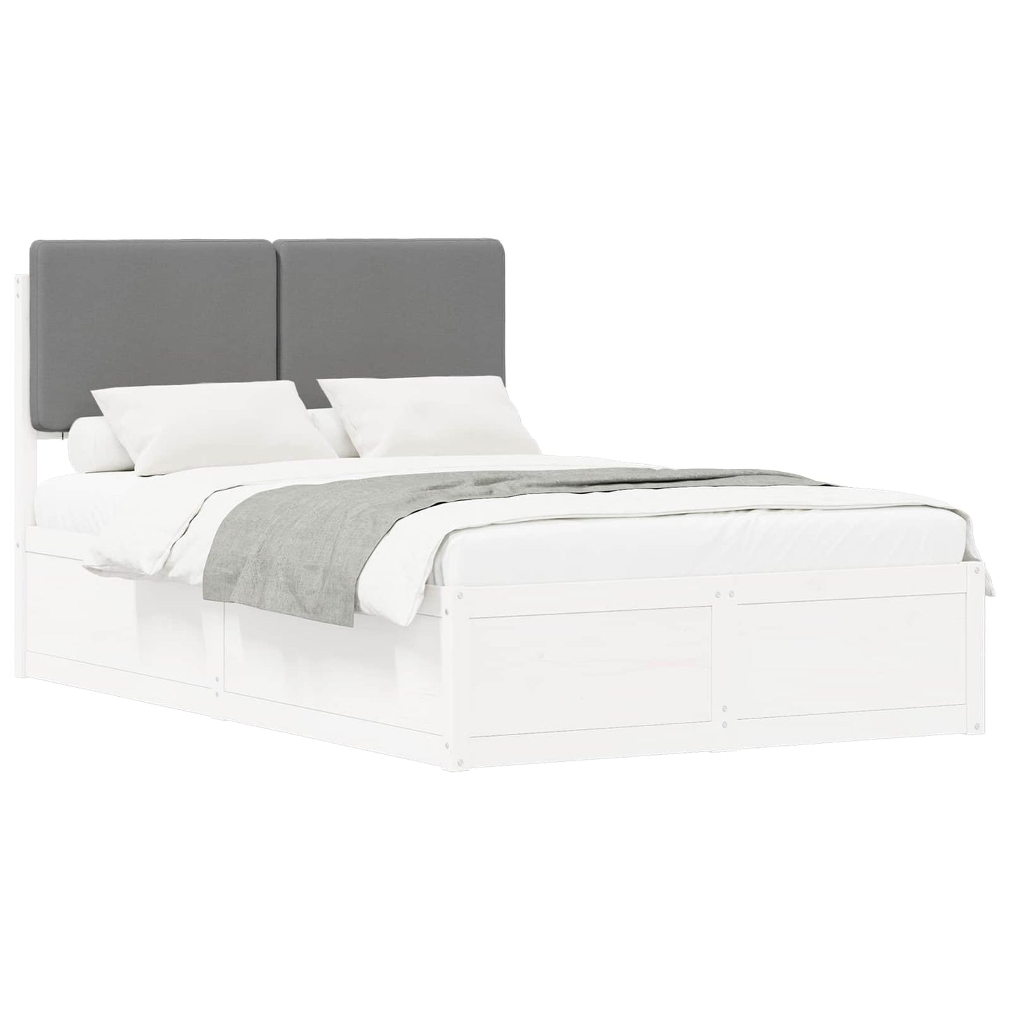 Letto con Testiera Rivestita Grigio chiaro 120 x 200 cm | homemem39