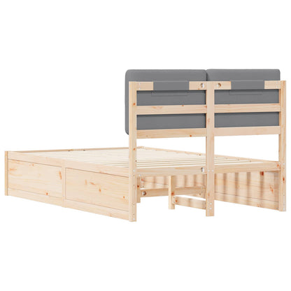Letto con Testiera Rivestita Grigio chiaro 120 x 190 cm | homemem39