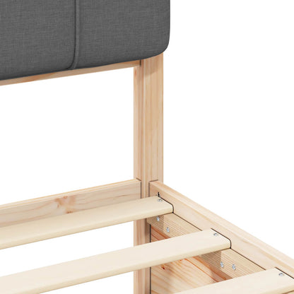 Letto con Testiera Rivestita Grigio scuro 120 x 190 cm