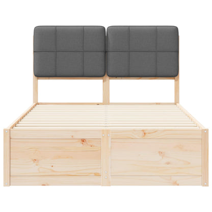 Letto con Testiera Rivestita Grigio scuro 120 x 190 cm