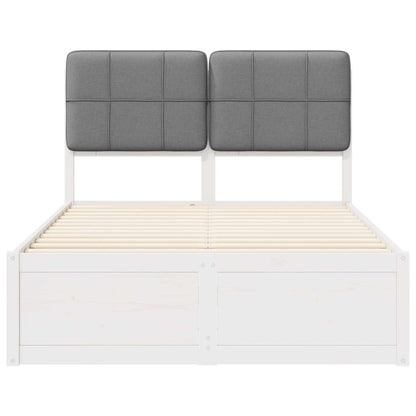 Letto con Testiera Rivestita Grigio chiaro 120 x 190 cm