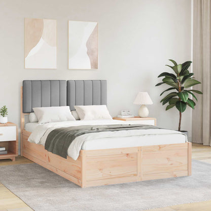 Letto con Testiera Rivestita Grigio chiaro 120 x 200 cm