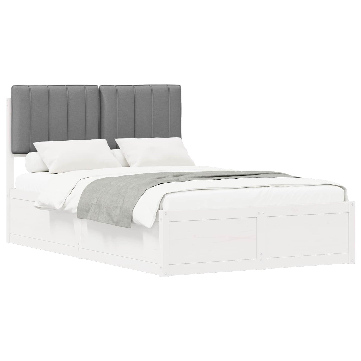 Letto con Testiera Rivestita Grigio chiaro 120 x 200 cm | homemem39