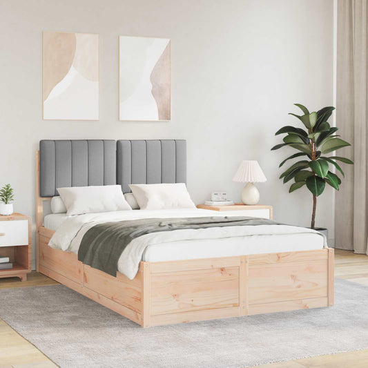 Letto con Testiera Rivestita Grigio chiaro 120 x 190 cm