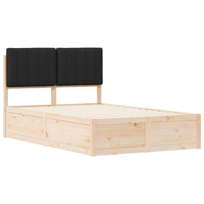 Letto con Testiera Rivestita Nero 120 x 190 cm Pino massello | homemem39