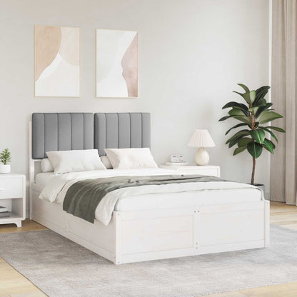 Letto con Testiera Rivestita Grigio chiaro 120 x 190 cm | homemem39