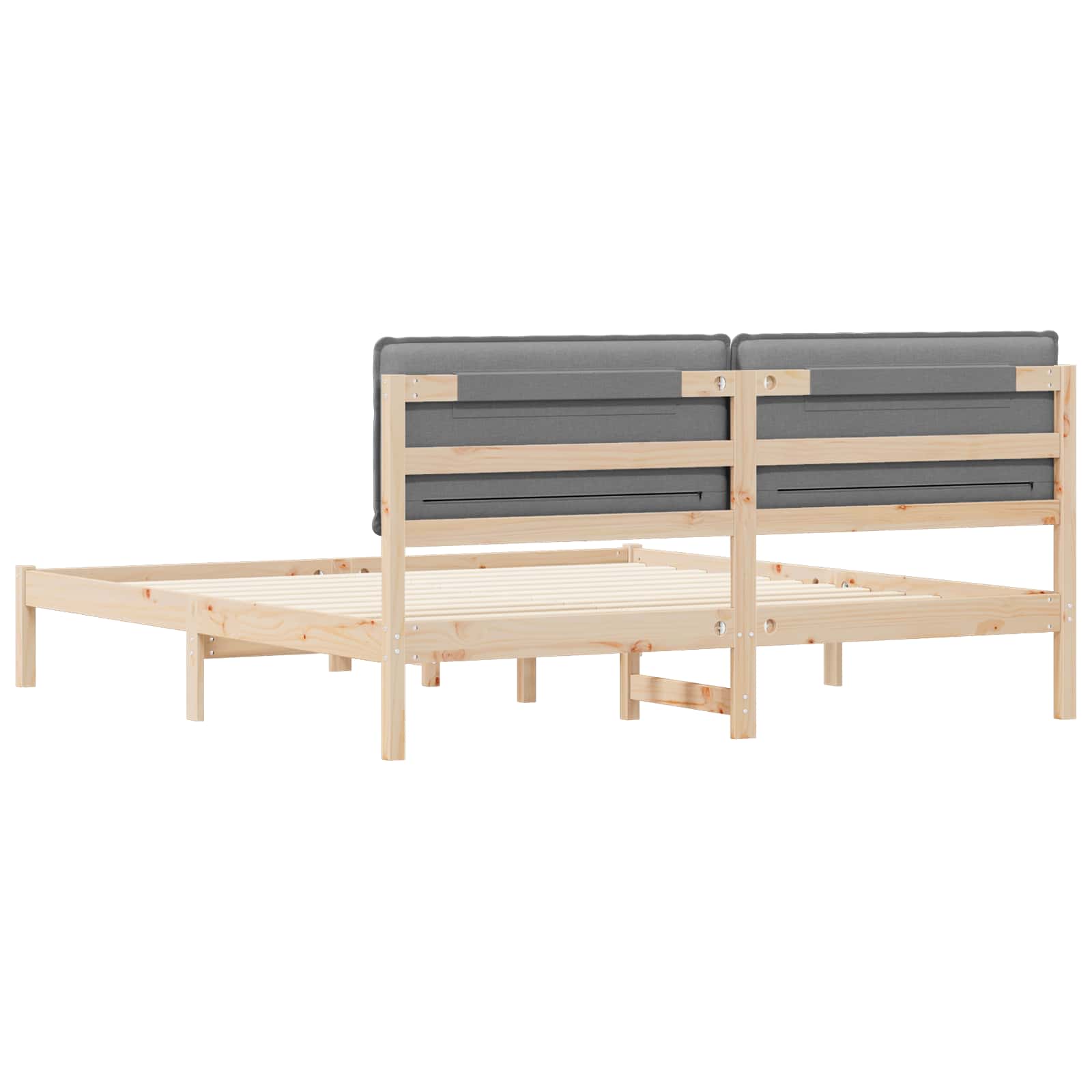 Letto con Testiera Rivestita Grigio chiaro 200 x 200 cm | homemem39