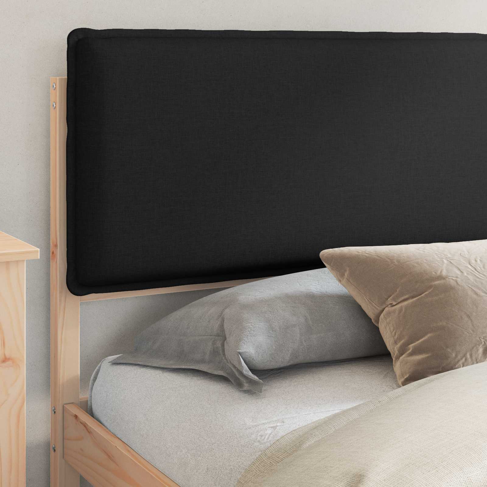 Letto con Testiera Rivestita Nero 200 x 200 cm | homemem39