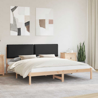 Letto con Testiera Rivestita Nero 200 x 200 cm | homemem39