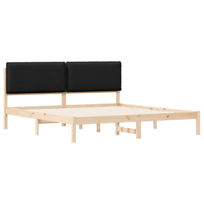 Letto con Testiera Rivestita Nero 200 x 200 cm | homemem39
