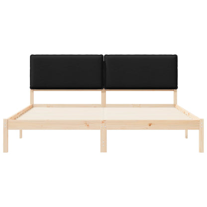 Letto con Testiera Rivestita Nero 200 x 200 cm | homemem39