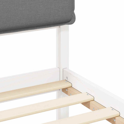 Letto con Testiera Rivestita Grigio chiaro 200 x 200 cm | homemem39