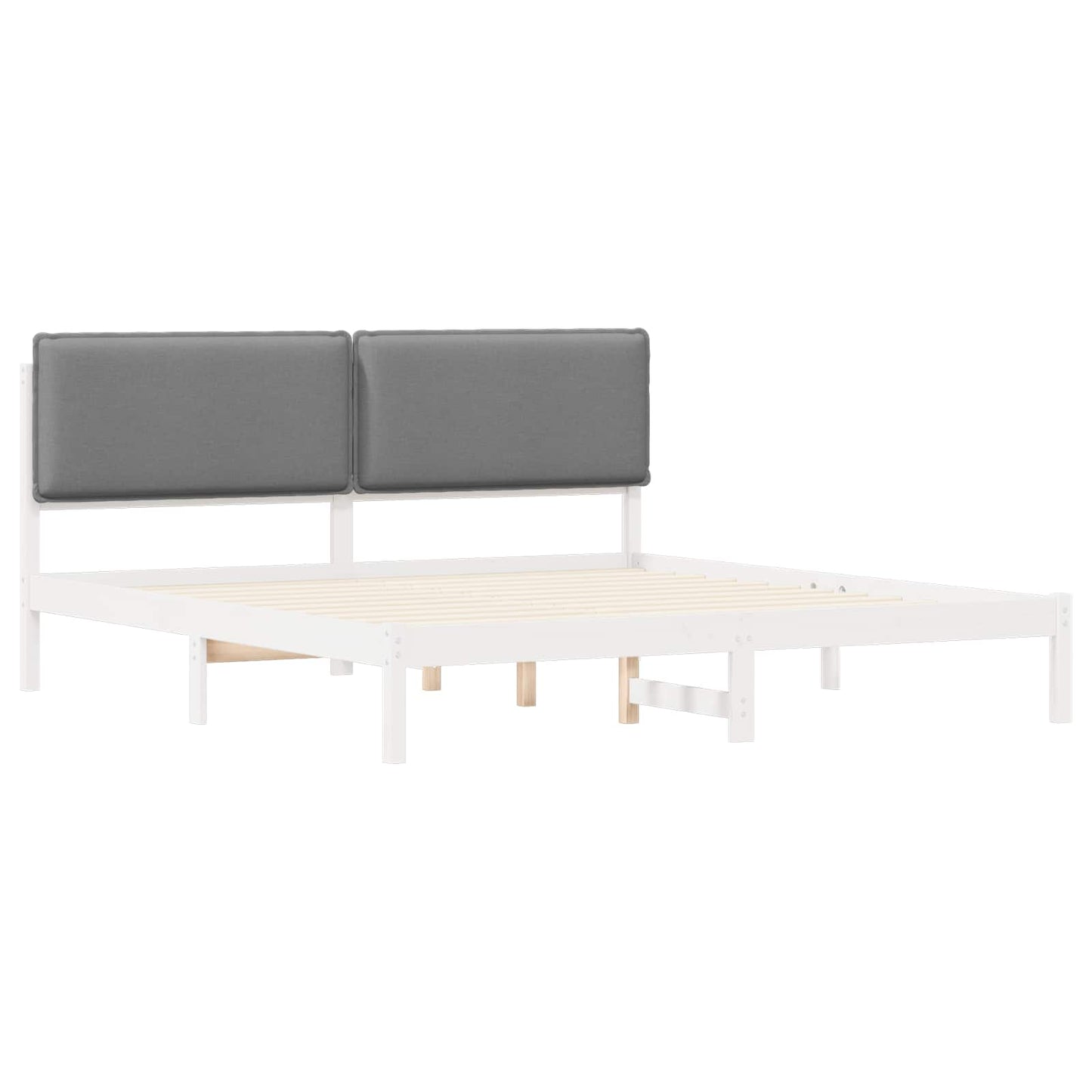 Letto con Testiera Rivestita Grigio chiaro 200 x 200 cm | homemem39