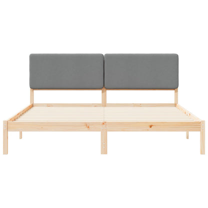 Letto con Testiera Rivestita Grigio chiaro 200 x 200 cm | homemem39