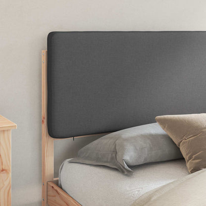 Letto con Testiera Rivestita Grigio scuro 200 x 200 cm | homemem39