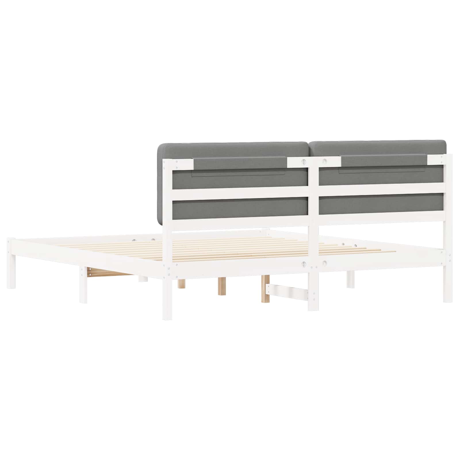 Letto con Testiera Rivestita Grigio chiaro 200 x 200 cm | homemem39