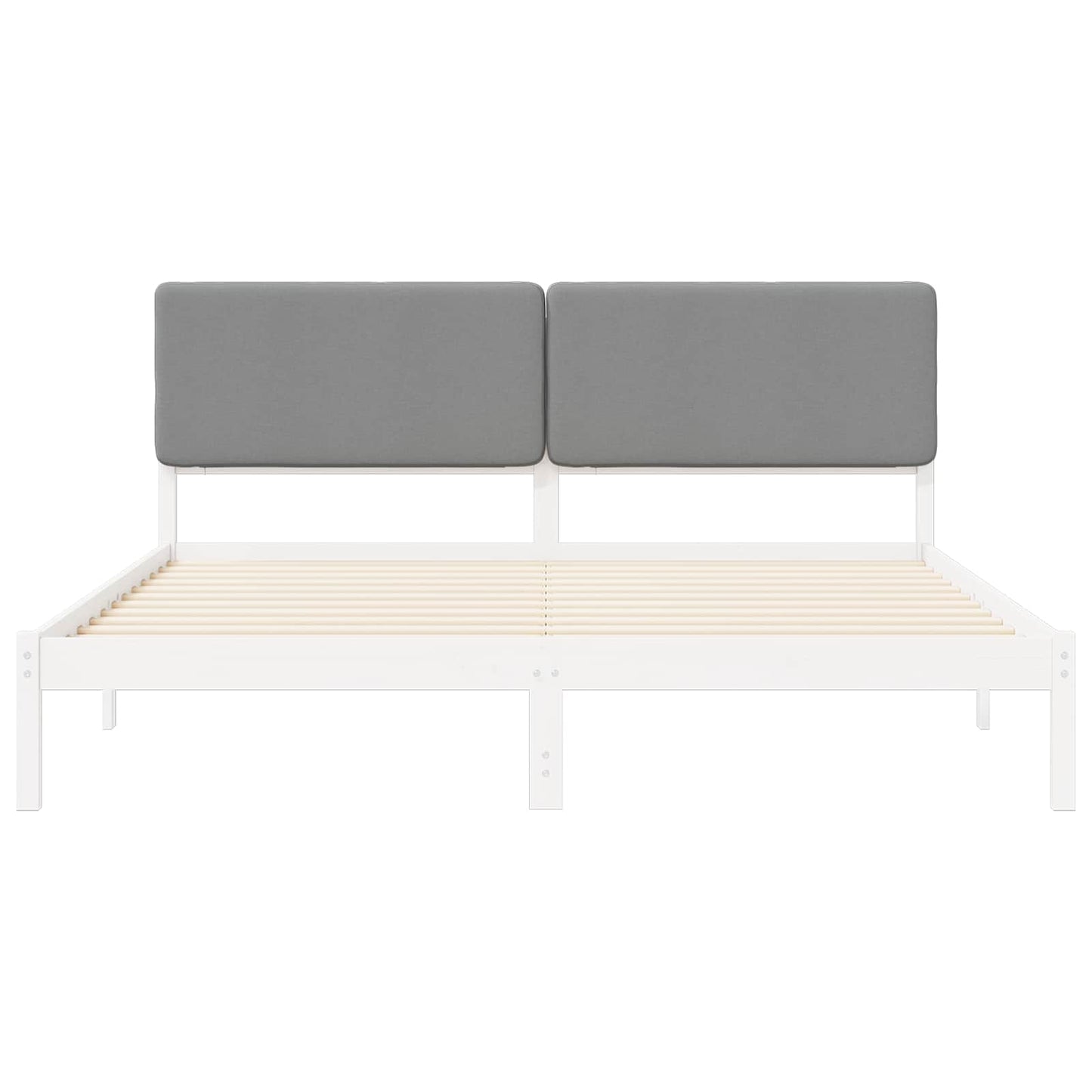 Letto con Testiera Rivestita Grigio chiaro 200 x 200 cm | homemem39