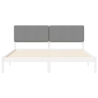 Letto con Testiera Rivestita Grigio chiaro 200 x 200 cm | homemem39