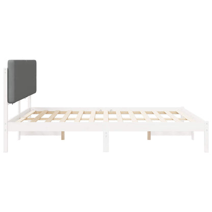 Letto con Testiera Rivestita Grigio chiaro 200 x 200 cm | homemem39